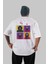 Squid Game (1) Arka Baskılı Beyaz Oversize T-Shirt Bisiklet Yaka Pamuk Erkek Kadın 1