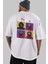 Squid Game (1) Arka Baskılı Beyaz Oversize T-Shirt Bisiklet Yaka Pamuk Erkek Kadın 5