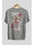 Luffy Gear Fourth Anime Arka Baskılı Gri Oversize T-Shirt %100 Pamuk Erkek Kadın 2