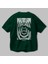 Freedom Not Free 2 Arka Baskılı Zümrüt Yeşili Oversize T-Shirt Unisex Erkek Kadın Bisiklet Yaka 3