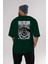 Freedom Not Free 2 Arka Baskılı Zümrüt Yeşili Oversize T-Shirt Unisex Erkek Kadın Bisiklet Yaka 5