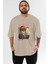 Yuuta Togashi 2 Anime Ön Baskılı Bej Oversize T-Shirt Erkek Kadın 1