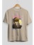 Yuuta Togashi 2 Anime Ön Baskılı Bej Oversize T-Shirt Erkek Kadın 2