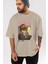 Yuuta Togashi 2 Anime Ön Baskılı Bej Oversize T-Shirt Erkek Kadın 5