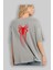 Spiderman Arka Baskılı Gri Oversize T-Shirt Unisex Erkek Kadın Bisiklet Yaka 3