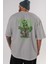 Soul King Brook Anime Arka Baskılı Gri Oversize T-Shirt %100 Pamuk Erkek Kadın 5