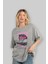 Just One Left Ön Baskılı Gri Oversize T-Shirt Unisex Erkek Kadın Bisiklet Yaka 4