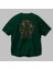 Jugernaut Arka Baskılı Zümrüt Yeşili Oversize T-Shirt Unisex Erkek Kadın Bisiklet Yaka 3