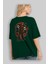 Jugernaut Arka Baskılı Zümrüt Yeşili Oversize T-Shirt Unisex Erkek Kadın Bisiklet Yaka 4