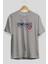 Chicago 97 Ön Baskılı Gri Oversize T-Shirt Unisex Erkek Kadın Bisiklet Yaka 2