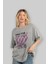 Make Love Bear Ön Baskılı Gri Oversize T-Shirt Unisex Erkek Kadın Bisiklet Yaka 4