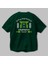 Kawaguchi Arka Baskılı Zümrüt Yeşili Oversize T-Shirt Unisex Erkek Kadın Bisiklet Yaka 3