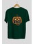 Halloween Arka Baskılı Zümrüt Yeşili Oversize T-Shirt Unisex Erkek Kadın Bisiklet Yaka 2