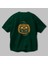 Halloween Arka Baskılı Zümrüt Yeşili Oversize T-Shirt Unisex Erkek Kadın Bisiklet Yaka 3