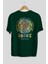 Brooklyn And New York Arka Baskılı Zümrüt Yeşili Oversize T-Shirt Unisex Erkek Kadın Bisiklet Yaka 2