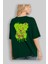 Boo Bear Arka Baskılı Zümrüt Yeşili Oversize T-Shirt Unisex Erkek Kadın Bisiklet Yaka 4