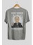 Thomas Alfa Edison Arka Baskılı Gri Oversize T-Shirt Unisex Erkek Kadın Bisiklet Yaka 2