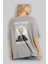 Thomas Alfa Edison Arka Baskılı Gri Oversize T-Shirt Unisex Erkek Kadın Bisiklet Yaka 3