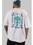 Tokyo Japan Arka Baskılı Beyaz Oversize T-Shirt Erkek Kadın Bisiklet Yaka 3