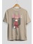 Kagura Gıntama Anime Ön Baskılı Bej Oversize T-Shirt Erkek Kadın 2