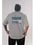 Dublin Arka Baskılı Gri Oversize T-Shirt Unisex Erkek Kadın Bisiklet Yaka 1