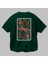 King Of The Darkside Arka Baskılı Zümrüt Yeşili Oversize T-Shirt Unisex Erkek Kadın Bisiklet Yaka 3