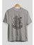Dallas Ön Baskılı Gri Oversize T-Shirt Unisex Erkek Kadın Bisiklet Yaka 2