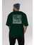 Auckland Arka Baskılı Zümrüt Yeşili Oversize T-Shirt Unisex Erkek Kadın Bisiklet Yaka 5