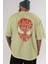 Spiderman Arka Baskılı Bej Oversize T-Shirt Erkek Kadın 5