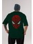 Spiderman Arka Baskılı Zümrüt Yeşili Oversize T-Shirt Erkek Kadın 1