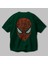 Spiderman Arka Baskılı Zümrüt Yeşili Oversize T-Shirt Erkek Kadın 3