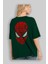 Spiderman Arka Baskılı Zümrüt Yeşili Oversize T-Shirt Erkek Kadın 4