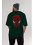 Spiderman Arka Baskılı Zümrüt Yeşili Oversize T-Shirt Erkek Kadın 5