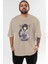 Hinata Naruto Anime Ön Baskılı Bej Oversize T-Shirt Erkek Kadın 1