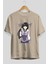Hinata Naruto Anime Ön Baskılı Bej Oversize T-Shirt Erkek Kadın 2