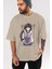 Hinata Naruto Anime Ön Baskılı Bej Oversize T-Shirt Erkek Kadın 5