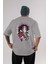 Kokushibo Demon Slayer Anime Arka Baskılı Gri Oversize T-Shirt %100 Pamuk Erkek Kadın 1