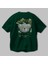 Dont Cry Bear Arka Baskılı Zümrüt Yeşili Oversize T-Shirt Unisex Erkek Kadın Bisiklet Yaka 3