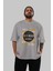 Who Is The King Yazılı Ön Baskılı Gri Oversize T-Shirt Unisex Erkek Kadın Bisiklet Yaka 5