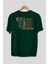 Venice Arka Baskılı Zümrüt Yeşili Oversize T-Shirt Erkek Kadın Bisiklet Yaka 2