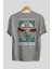 Nacho Libre Einstein Arka Baskılı Gri Oversize T-Shirt Unisex Erkek Kadın Bisiklet Yaka 2