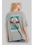 Nacho Libre Einstein Arka Baskılı Gri Oversize T-Shirt Unisex Erkek Kadın Bisiklet Yaka 3