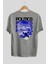 Politics Is A Lie Arka Baskılı Gri Oversize T-Shirt Unisex Erkek Kadın Bisiklet Yaka 2
