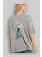 Sailorman Arka Baskılı Gri Oversize T-Shirt Unisex Erkek Kadın Bisiklet Yaka 3