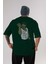 Salt Bae Arka Baskılı Zümrüt Yeşili Oversize T-Shirt Erkek Kadın Bisiklet Yaka 1