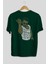 Salt Bae Arka Baskılı Zümrüt Yeşili Oversize T-Shirt Erkek Kadın Bisiklet Yaka 2