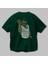 Salt Bae Arka Baskılı Zümrüt Yeşili Oversize T-Shirt Erkek Kadın Bisiklet Yaka 3
