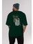 Salt Bae Arka Baskılı Zümrüt Yeşili Oversize T-Shirt Erkek Kadın Bisiklet Yaka 5