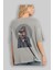 Monkey Suits Arka Baskılı Gri Oversize T-Shirt Unisex Erkek Kadın Bisiklet Yaka 3