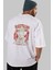 Kill Or Be Killed Arka Baskılı Beyaz Oversize T-Shirt Erkek Kadın Bisiklet Yaka 1